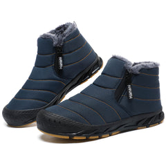 Snow Boots Mens Waterproof Winter Boots Fur Lined Warm Ankle Boots Zipper Closure Slip on Outdoor Boot Comfortable Walking Shoes