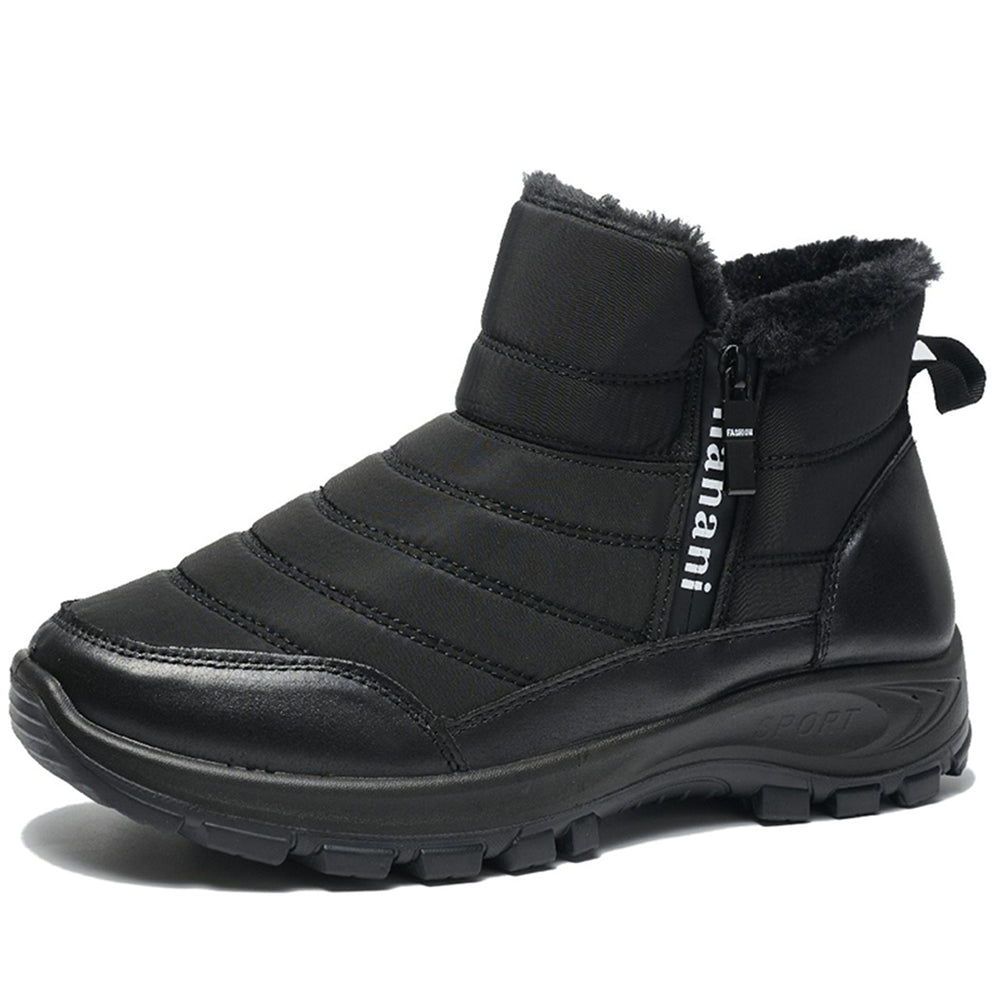 Mens Winter Snow Boots Fur Lined Warm Ankle Boots Zipper Closure Waterproof Outdoor Boots Men's Lightweight Comfortable Shoes