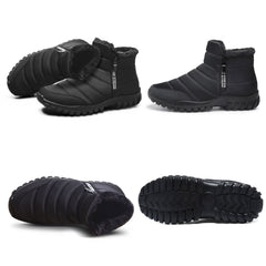 Mens Winter Snow Boots Fur Lined Warm Ankle Boots Zipper Closure Waterproof Outdoor Boots Men's Lightweight Comfortable Shoes