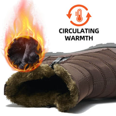 Mens Winter Snow Boots Fur Lined Warm Ankle Boots Zipper Closure Waterproof Outdoor Boots Men's Lightweight Comfortable Shoes