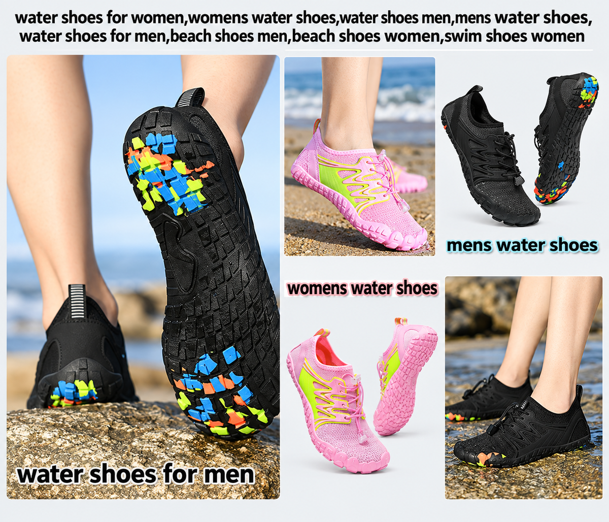Water Shoes Mens Women Barefoot Shoes Quick Dry Aqua Outdoor Sports for Swim Pool Beach Surf Walk Water Yoga River Lake Hiking Kayaking
