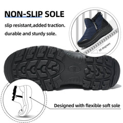Mens Winter Snow Boots Fur Lined Warm Ankle Boots Zipper Closure Waterproof Outdoor Boots Men's Lightweight Comfortable Shoes