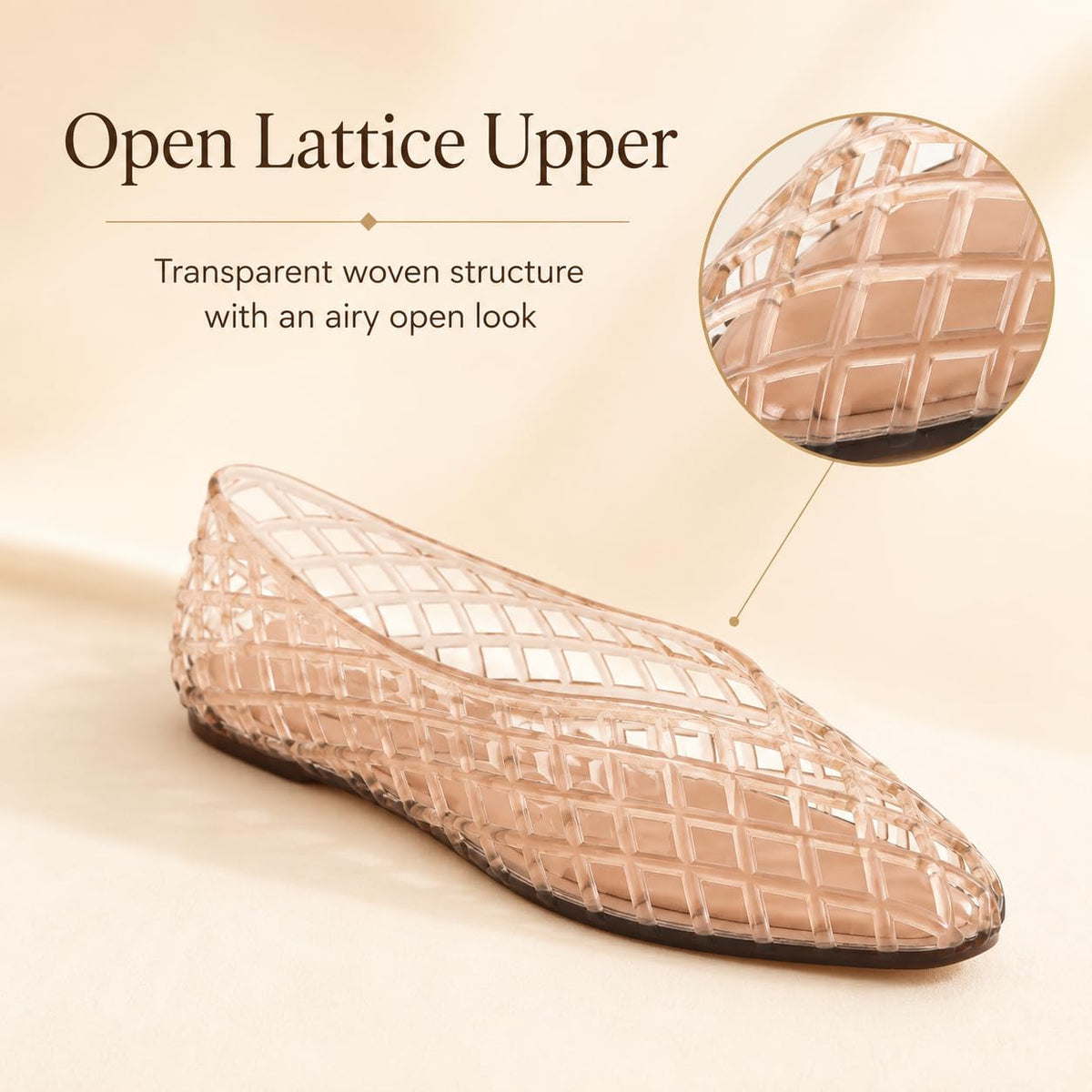 ziitop Jelly Sandals for Women Mesh Slip-On Closed Toe Flats