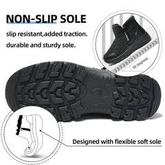 Mens Winter Snow Boots Fur Lined Warm Ankle Boots Zipper Closure Waterproof Outdoor Boots Men's Lightweight Comfortable Shoes