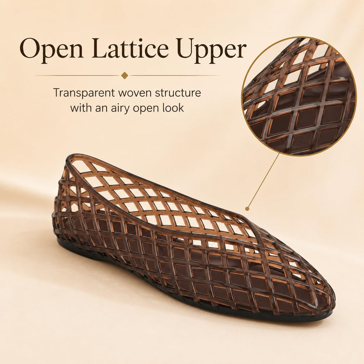 ziitop Jelly Sandals for Women Mesh Slip-On Closed Toe Flats