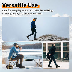 Mens Winter Snow Boots Waterproof Faux Fur Lined Ankle Boots with Side Zipper Non Slip Rubber Sole Warm Outdoor Walking Boots
