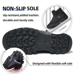 Mens Winter Snow Boots Fur Lined Warm Ankle Boots Zipper Closure Waterproof Outdoor Boots Men's Lightweight Comfortable Shoes