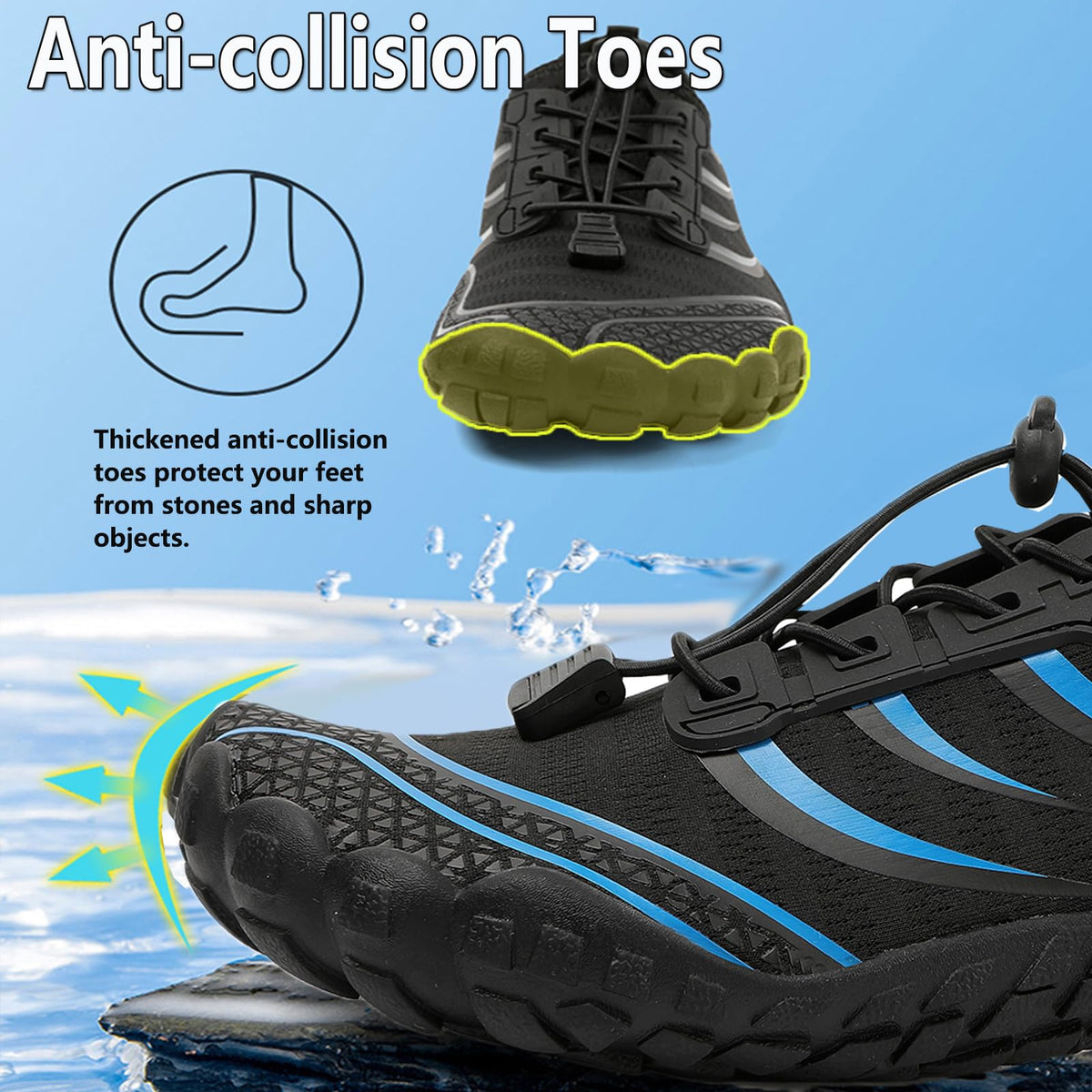 Water Shoes Mens Women Barefoot Shoes Quick Dry Aqua Outdoor Sports for Swim Pool Beach Surf Walk Water Yoga River Lake Hiking Kayaking
