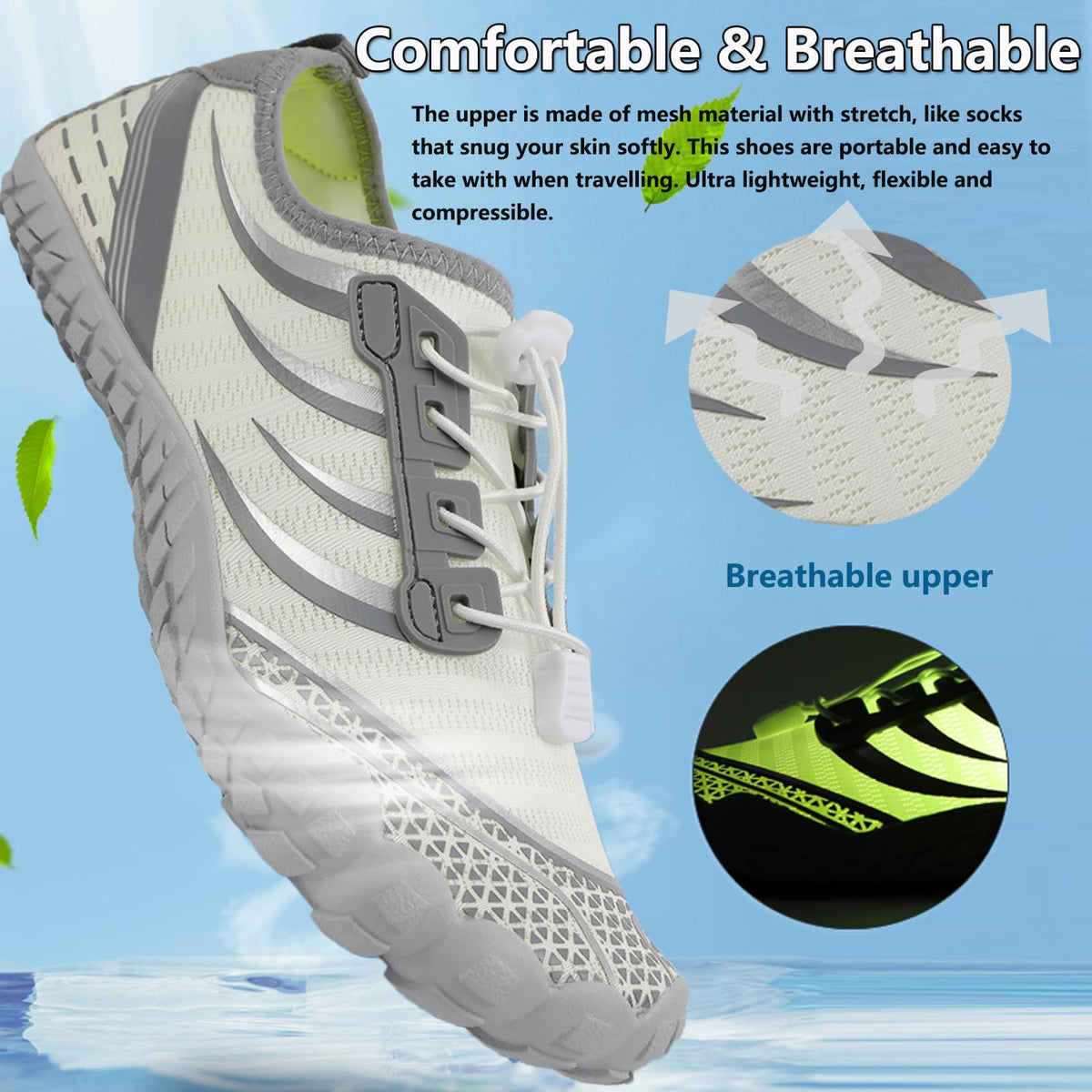 Water Shoes Mens Women Barefoot Shoes Quick Dry Aqua Outdoor Sports for Swim Pool Beach Surf Walk Water Yoga River Lake Hiking Kayaking