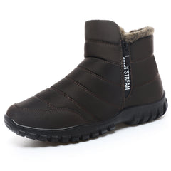 Mens Winter Snow Boots Fur Lined Warm Ankle Boots Zipper Closure Waterproof Outdoor Boots Men's Lightweight Comfortable Shoes