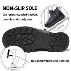 Mens Winter Snow Boots Fur Lined Warm Ankle Boots Zipper Closure Waterproof Outdoor Boots Men's Lightweight Comfortable Shoes