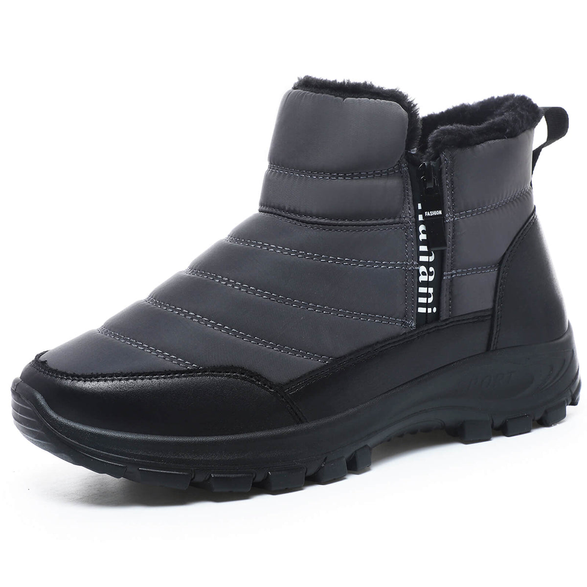 Mens Winter Snow Boots Fur Lined Warm Ankle Boots Zipper Closure Waterproof Outdoor Boots Men's Lightweight Comfortable Shoes
